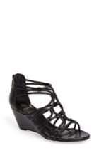 Women's Isola Floral Strappy Wedge Sandal M - Black