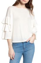 Women's Bishop + Young Katie Tiered Ruffle Sleeve Top - White
