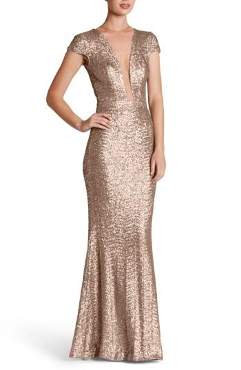 Women's Dress The Population Michelle Sequin Gown - Pink