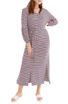 Women's Universal Standard For J.crew Bubble Sleeve Jersey Maxi Dress, Size - Blue