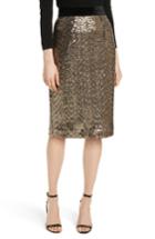 Women's Milly Classic Sequin Pencil Skirt - Metallic
