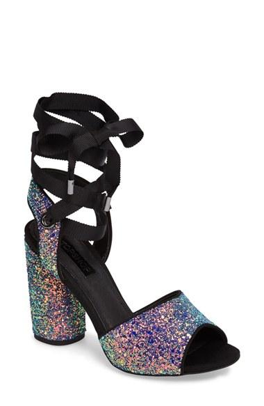 Women's Topshop Royal Glitter Lace-up Sandals
