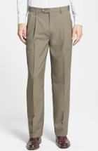 Men's Berle Self Sizer Waist Pleated Trousers X Unhemmed - Green