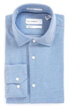 Men's Calibrate Trim Fit Knit Dress Shirt 32/33 - Blue
