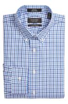 Men's Nordstrom Men's Shop Traditional Fit Non-iron Check Dress Shirt 35 - Blue