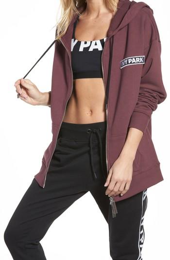 Women's Ivy Park Badge Logo Hoodie - Burgundy