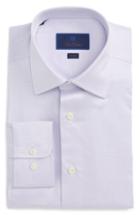 Men's David Donahue Trim Fit Microdot Dress Shirt 32/33 - Purple
