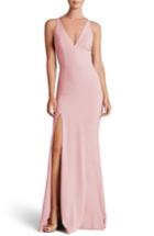 Women's Dress The Population Iris Slit Crepe Gown, Size - Pink