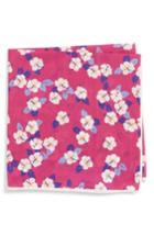Men's Southern Tide Hanatei Hibiscus Cotton & Silk Pocket Square, Size - Pink