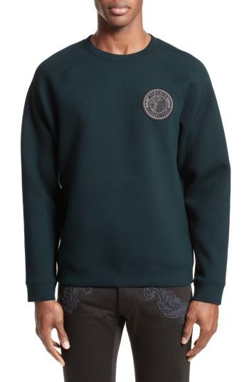 Men's Versace Crest Sweatshirt, Size - Green
