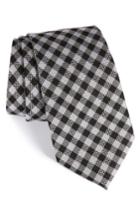 Men's Nordstrom Men's Shop Check Silk & Wool Tie, Size - Black