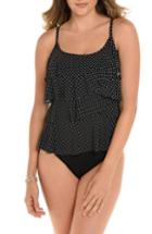 Women's Miraclesuit Pinpoint Tiering Up Tankini Top - Black