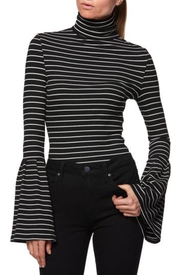 Women's Paige Kenzie Bell Sleeve Turtleneck - Black