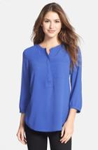 Women's Nydj Henley Blouse - Blue