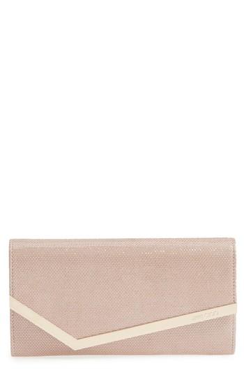 Jimmy Choo Emmie Glitter Mesh Clutch - Pink