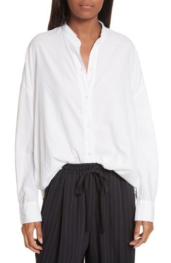 Women's Vince Oversize Raw Edge Blouse - White