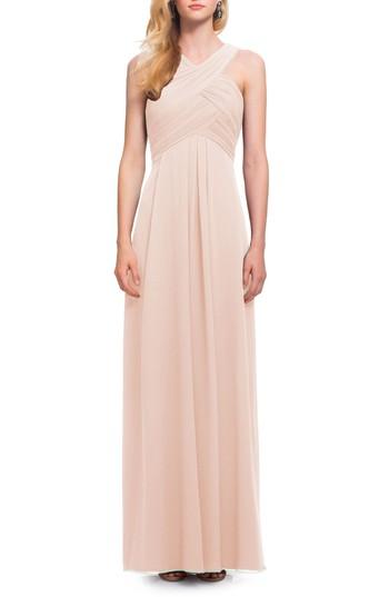 Women's #levkoff Crisscross Bodice Chiffon Gown - Pink