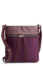 Sondra Roberts Colorblock Faux Leather Crossbody Bag - Purple
