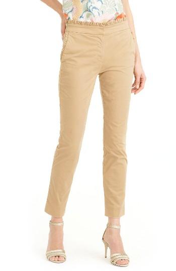 Women's J.crew Ruffle Crop Chino Pants