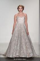 Women's Matthew Christopher 'shelby' Strapless Organza & Lace Ballgown