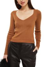 Petite Women's Topshop Sweetheart Neck Sweater P Us (fits Like 0p) - Brown
