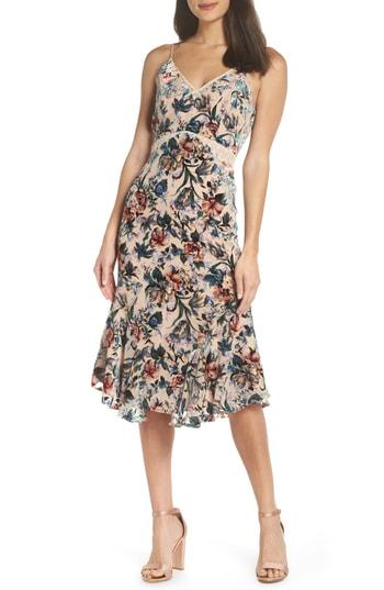 Women's Harlyn Burnout Velvet Midi Dress - Ivory