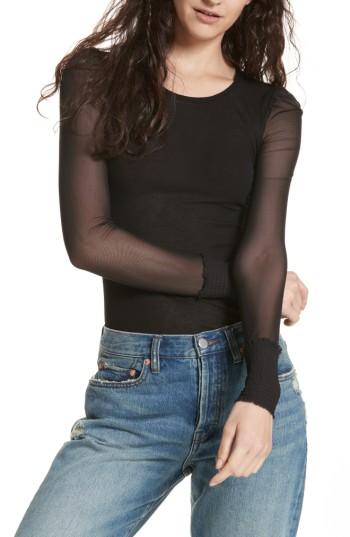 Women's Free People Turn It Up Layering Tee - Black