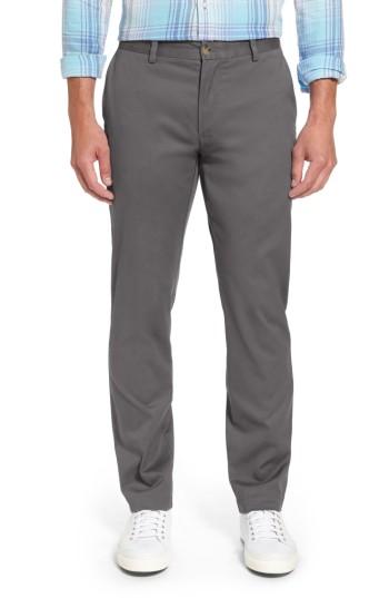 Men's Vineyard Vines Breaker Flat Front Stretch Cotton Pants X 32 - Grey