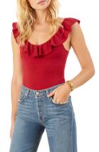 Women's Reformation Roxanna Ruffle Neck Top