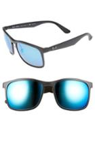 Men's Ray-ban 58mm Polarized Sunglasses - Matte Black/blue Flash