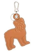 Loewe Bulldog Leather Charm Key Ring - White