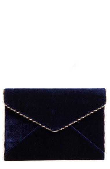 Rebecca Minkoff Leo Velvet Envelope Clutch - Blue