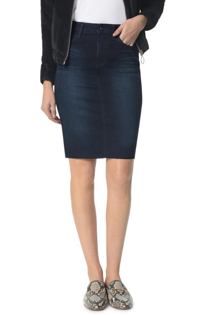 Women's Sam Edelman The Riley Raw Edge Denim Skirt
