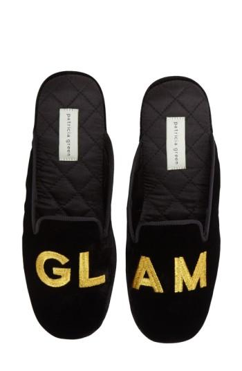 Women's Patricia Green 'glam' Scuff Slipper M - Black