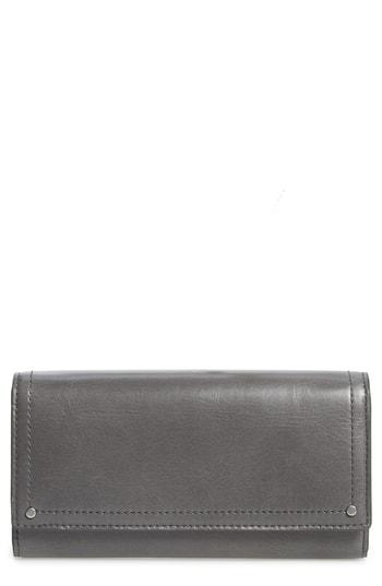 Women's Treasure & Bond Glazed Leather Continental Wallet - Grey