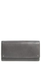 Women's Treasure & Bond Glazed Leather Continental Wallet - Grey