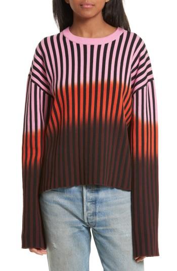 Women's Opening Ceremony Dip Dye Stripe Crewneck Sweater - Pink