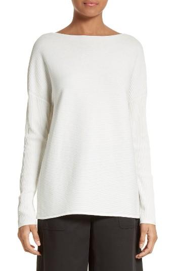 Women's Lafayette 148 New York V-back Ribbed Sweater