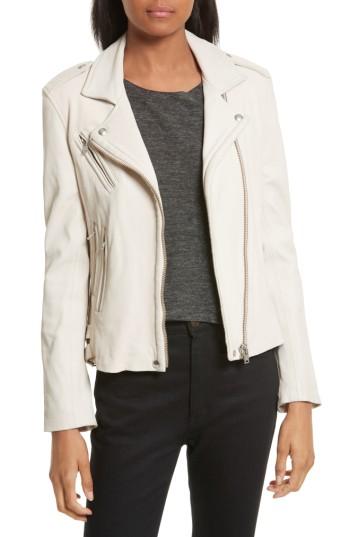 Women's Iro Leather Moto Jacket Us / 34 Fr - Ivory