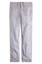 Women's J.crew Slub Sateen Straight Leg Cargo Pants - Grey