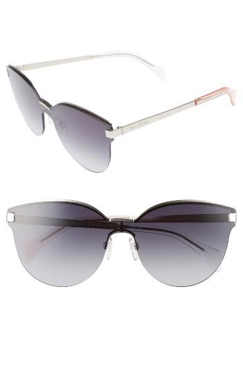 Women's Tommy Hilfiger 99mm Rimless Cat Eye Sunglasses - Matte Palladium