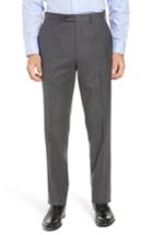 Men's John W. Nordstrom Torino Traditional Fit Flat Front Solid Wool & Cashmere Trousers - Grey