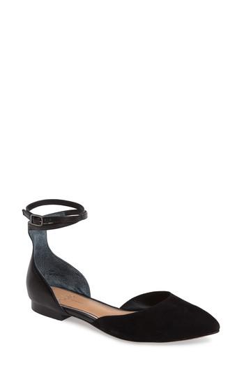 Women's Linea Paolo Dario Ankle Strap Flat M - Black