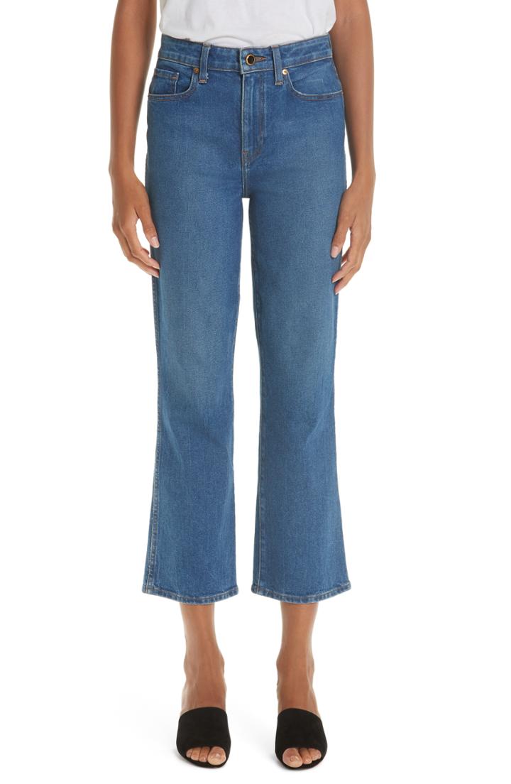 Women's Khaite Crop Flare Jeans - Blue