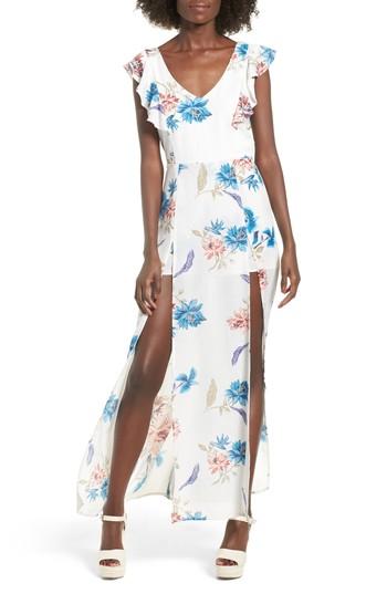 Women's Row A Floral Maxi Dress - White