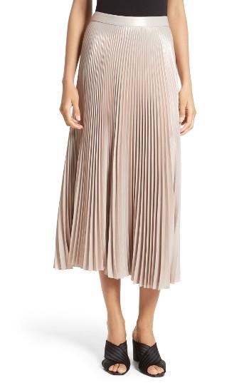 Women's A.l.c. Bobby Pleated Midi Skirt - Pink
