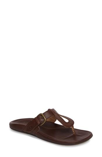 Women's Olukai Lanakila Buckle Flip Flop Women) M - Brown