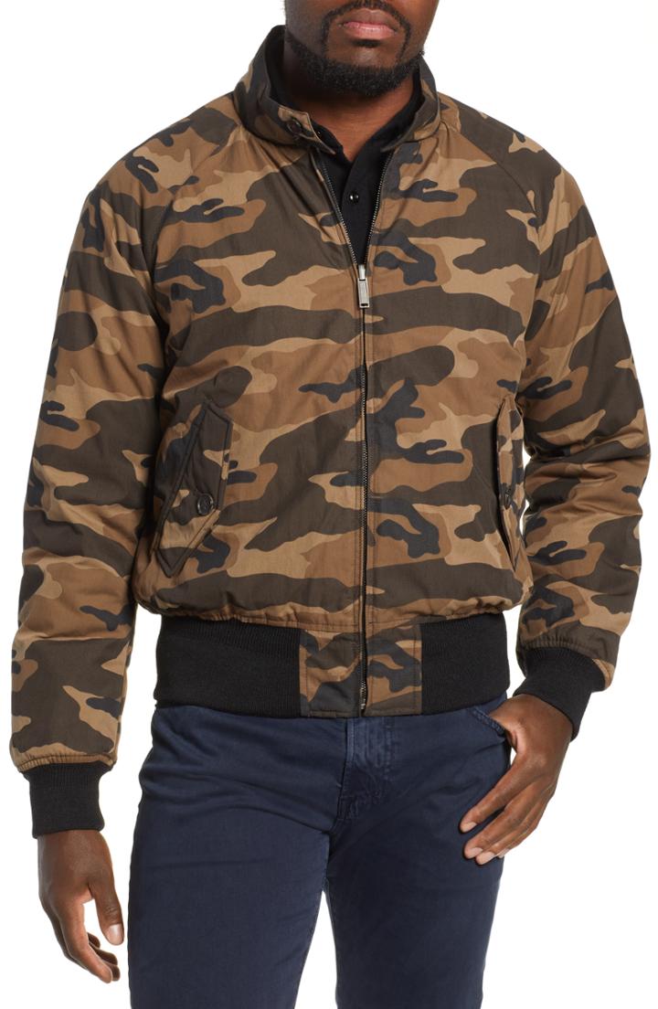 Men's Baracuta G9 Reversible Water Repellent Harrington Jacket - Green