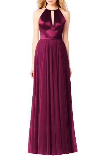 Women's After Six Satin & Chiffon Gown - Red