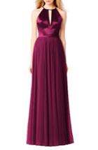 Women's After Six Satin & Chiffon Gown - Red